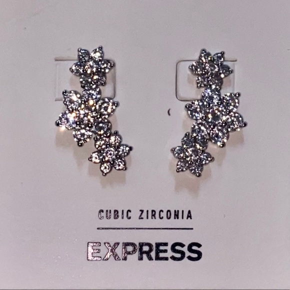 Express Jewelry - Express Floral CZ Crawler Earrings